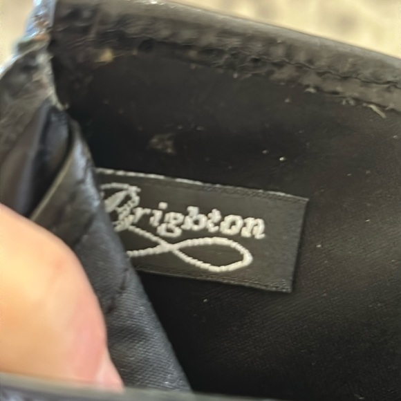 BRIGHTON SOFT LEATHER BLACK/BROWN WOVEN DESIGN WALLET - Picture 7 of 16